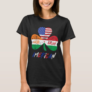 Kinder halve Ierse halve Italiaanse vlag Shamroc T-shirt