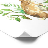 Kinder handdruk. Konijnenkwekerij kunst. Bosdier Poster (Hoek)