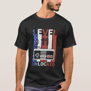 Kinder Happy 11th Birthday Level 11 Ontgrendeld Am T-shirt