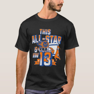 Kinder Happy 13th Birthday Boy Basketbal Party 13 T-shirt