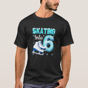 Kinder Happy Birthday Ice Skating 6th Bday Outfit T-shirt