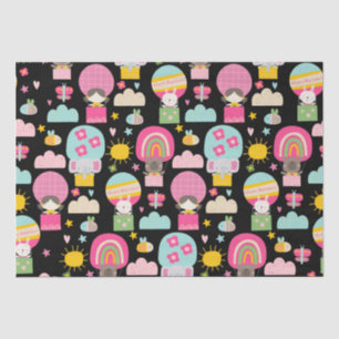 Kinder Happy Birthday Pastel Colors Cute Animals Tissuepapier