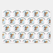 Kinder Happy Birthday Puppy Wrapping Paper Set van (Voorkant)