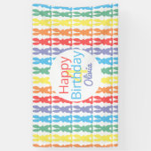 Kinder Happy Birthday Rainbow Bunny gepersonalisee Spandoek (Verticaal)
