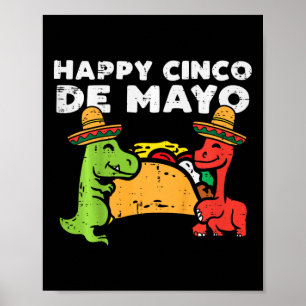 Kinder Happy Cinco De Mayo Dinos Taco Mexicaanse K Poster