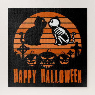 Kinder Happy Halloween Skeletenkat Retro Sunset Legpuzzel