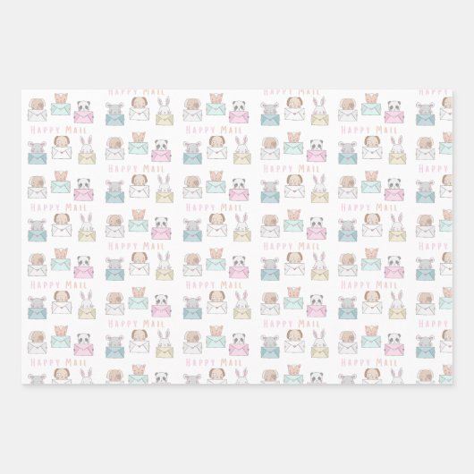 Kinder Happy Mail Wrapping Paper Sheets (Voorkant)