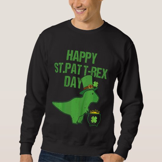 Kinder Happy St Pat Trex Day Dino St Patricks Day  Trui (Voorkant)