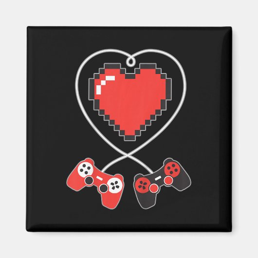 Kinder hartpixel-videogame-controller Valenti Magneet (Voorkant)