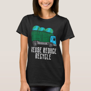 Kinder hergebruik Verminderen Recyclen Garge Truck T-shirt