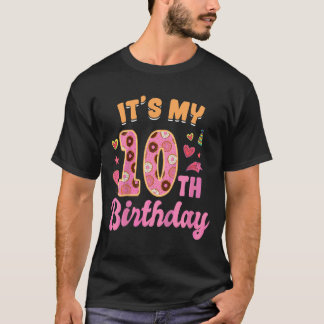 Kinder Het is mijn 10e Verjaardag Sweet Donut Happ T-shirt