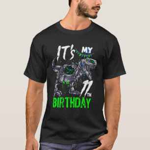 Kinder Het is mijn 11e Verjaardag 11 Jaar Oud Dino T-shirt