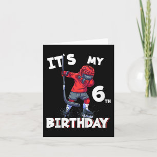 Kinder Het is mijn 6e Verjaardag 6 Jaar Oud IJshoc Kaart