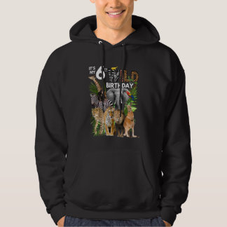 Kinder Het is mijn 6e wilde verjaardagssafari Dier Hoodie