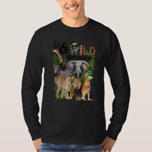 Kinder Het is mijn 6e wilde verjaardagssafari Dier T-shirt