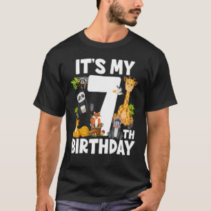 Kinder Het is mijn 7e verjaardag dierentuin Oerwou T-shirt