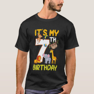 Kinder Het is mijn 7e verjaardag dierentuin Oerwou T-shirt