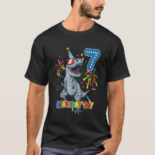 Kinder het is mijn 7e verjaardag Dinosaur party vo T-shirt