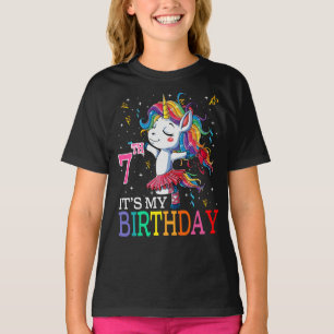 Kinder Het is mijn 7e verjaardag Unicorn 7-jarige T-shirt