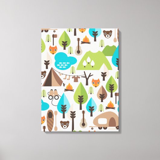 Kinder home deco vos en beer canvas afdruk (Voorkant)