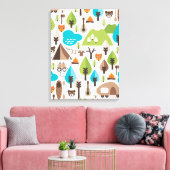 Kinder home deco vos en beer canvas afdruk (Insitu (Woonkamer))