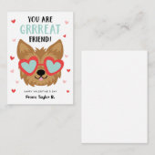 Kinder Hond Valentijnsdag Kaarten voor School Notitiekaartje (Voorkant / Achterkant)