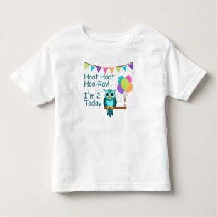 Kinder Hoot Hoot Hoo-Ray Ik ben vandaag 2 Owl T-Sh Kinder Shirts