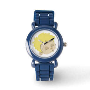 Kinder horloge met schattig Kinderen gezicht op Di