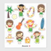 Kinder Hula Girls Sticker (Vel)