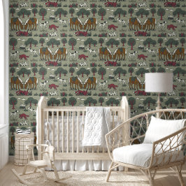 Kinder Hunt Club Folkart handgetekende doodle hond Behang