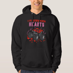 Kinder I Crush Hearts Monster Truck Toddler Boys V Hoodie