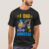 Kinder I Dig Hanukkah Excavator Construction Toddl T-shirt (Voorkant)
