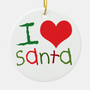 Kinder I Heart Santa Round Ornament