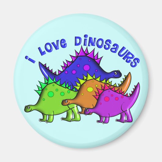 Kinder "I LOVE DINOSAURS" T-shirts en geschenken Magneet (Voorkant)
