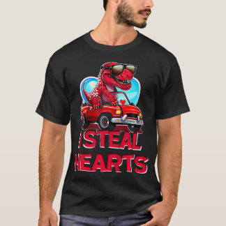 Kinder I Steal Hearts Dinosaur Valentijnsdag voor  T-shirt