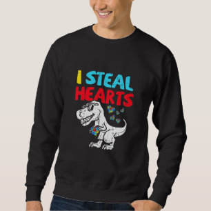 Kinder I Steal Hearts Trex Dinosaur Cute Boy Autis Trui