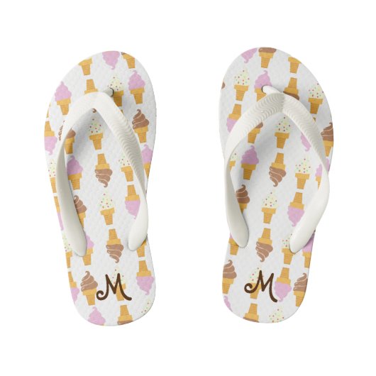 Kinder Ice Cream Cones Monogrammen Teenslippers (Voetbed)