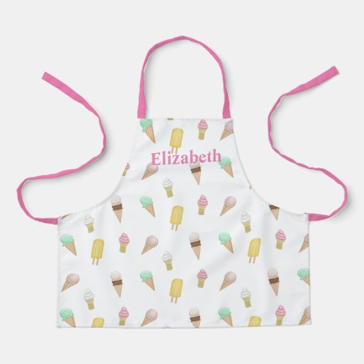 Kinder Ice Cream Parlor Custom Bakery Schort (Voorkant)