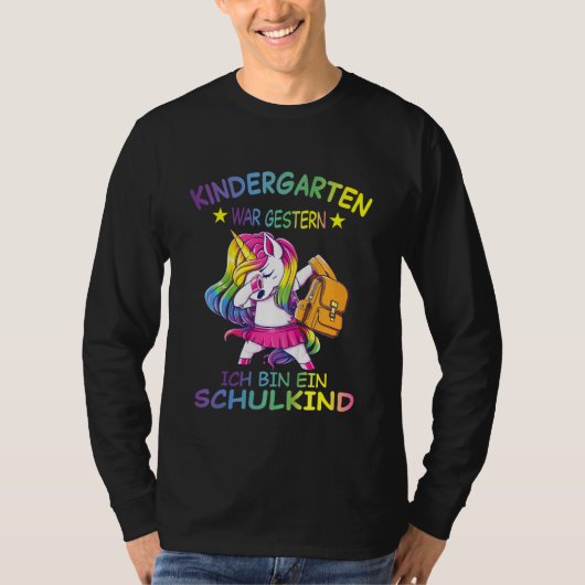 Kinder Ich Bin Ein Schulkind Schulung Mädchen Kita T-shirt (Voorkant)