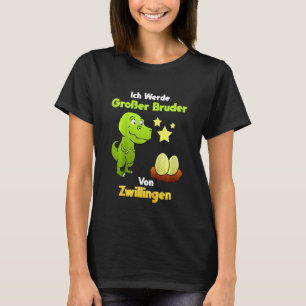 Kinder Ich Werde Große Bruder von Zwillingen Dinos T-shirt