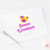 Kinder id genaamd roze witte teddy meisjes sticker (Envelop)