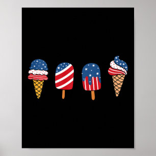 Kinder ijsje 4 juli Koel dessert Patriottisch Poster