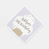 Kinder ijsje, paars verjaardagsfeest servet (Hoek)