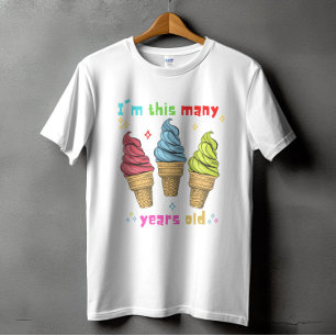 Kinder ijsje Verjaardag Drie 3 jaar T-shirt