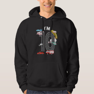 Kinder Ik ben 10 Jaar Oud Auto Brand Vrachtwagen V Hoodie