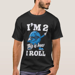 Kinder ik ben 2 zo rol ik 2e verjaardag bowler t-shirt