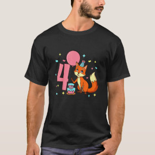Kinder Ik ben 4 met vossenmeisje 4 jaar oud T-shirt
