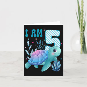 Kinder ik ben 5 jaar oud 5e verjaardag Zee Turtles Kaart