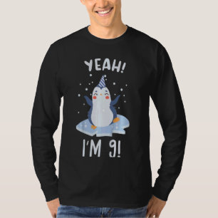 Kinder ik ben 9 Penguin Negen jaar oud 9 T-shirt