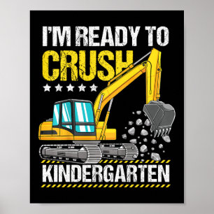 Kinder ik ben klaar om de kindertuin te beknibbele poster